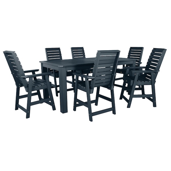 Highwood Usa Weatherly 7pc Rectangular Counter Height Outdoor Patio Furniture Dining Set 84 x 42 AD-ST7WL2CO5BA-FBE - main